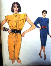 9596 VOG STRAIGHT BUTTON DRESS SLVS OR NOT PATTERN 8-12, 14-18